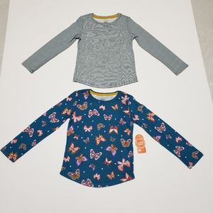 Wonder Nation Girls Long Sleeve T-Shirt Set.